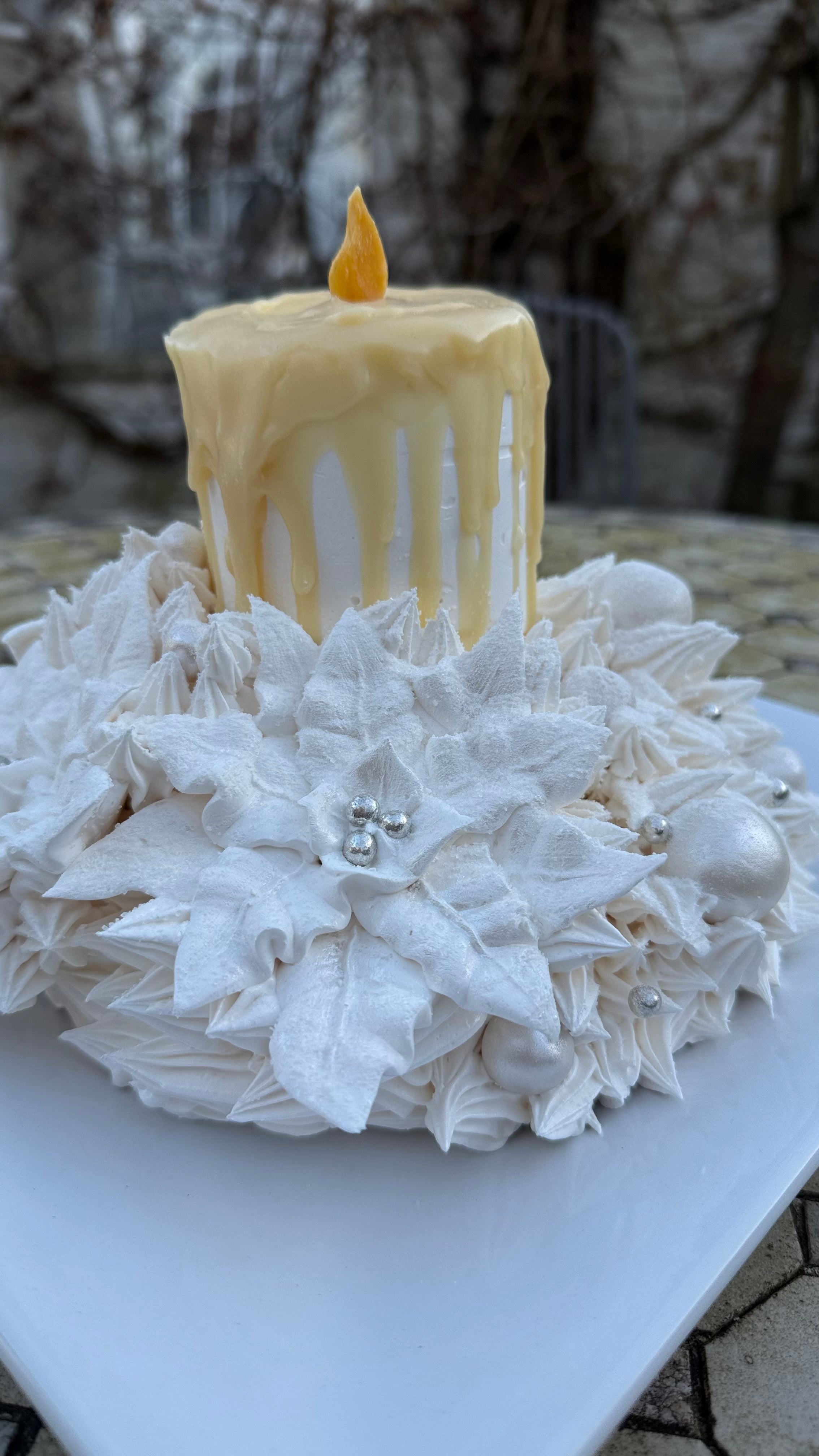 Marshmallow Christmas Candle