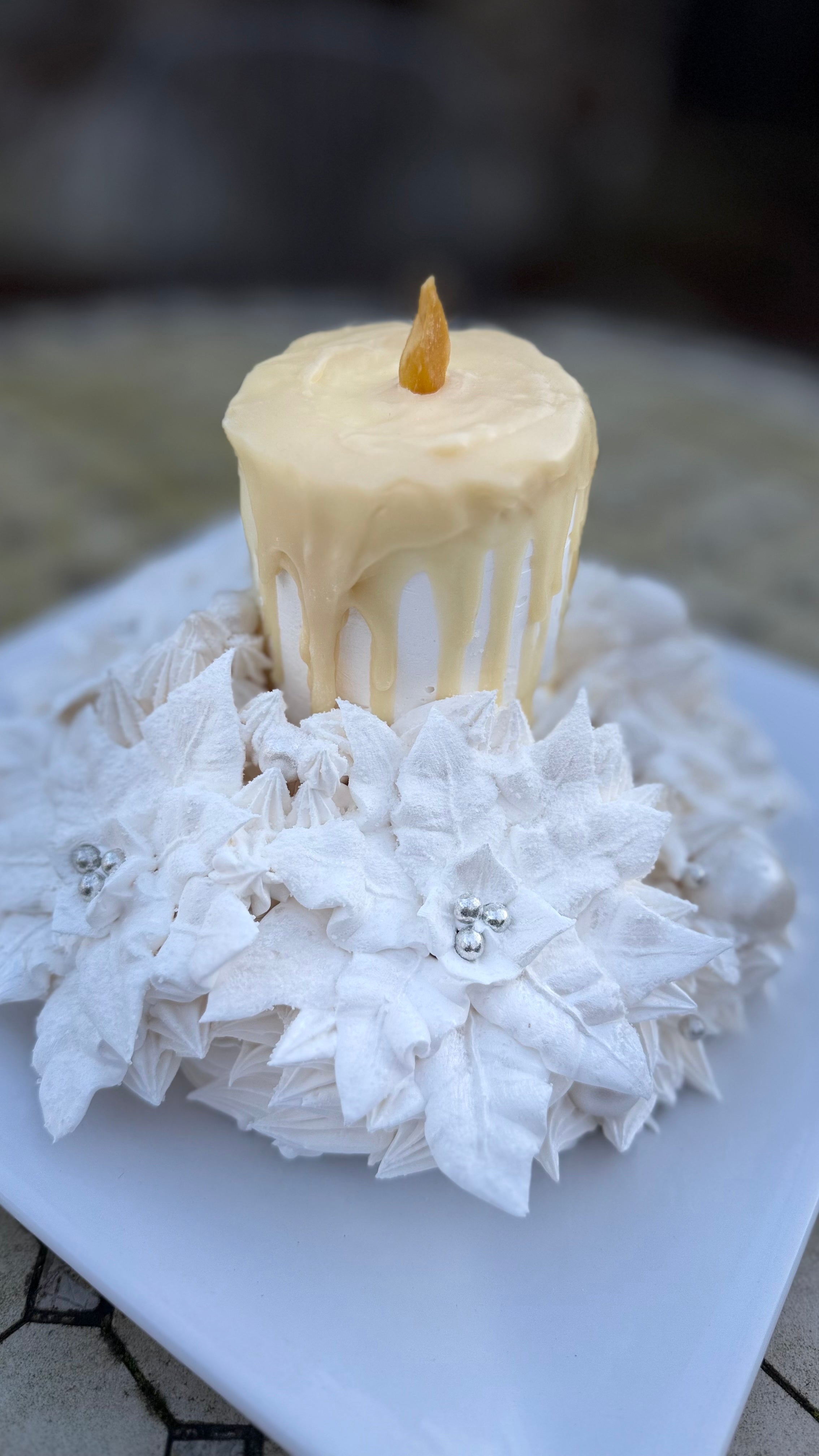 Marshmallow Christmas Candle